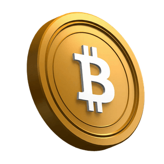 Bitcoin (BTC)-Münze schräg dargestellt im Design des Hero-Bereichs