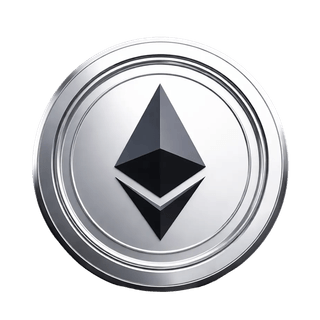 Grafisches Element mit der Ethereum (ETH) Münze im Schwebezustand